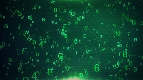 Buchstaben und Zahlen im Alphabet