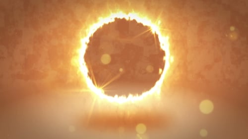 Fiery Energy Ring Reveal for Intro or Logo Opener