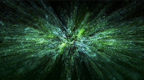 Fantastic Green Particles Background