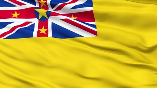 Waving Niue Flag Animated Loop