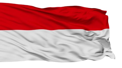 Waving Red and White Flag Animation with Alpha Channel