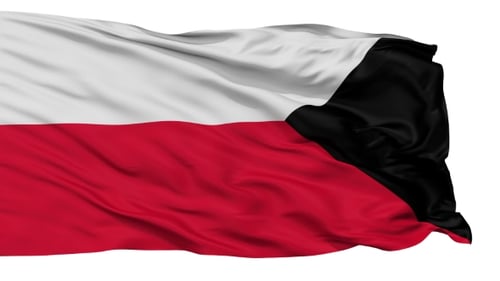 Realistic Waving Flag White Red Black