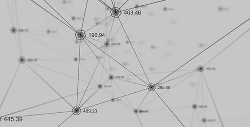 Animated Abstract Geometric Network Data Connection
