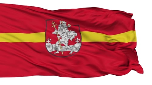 Vilnius City Isolated Waving Flag