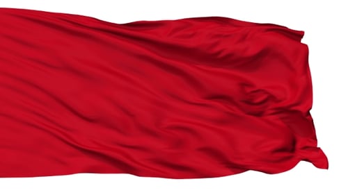 Waving Red Flag Loop Animation with Alpha