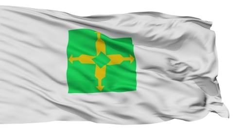Cidade de Brasília isolada acenando bandeira