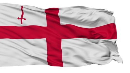 Waving City of London Flag Animation