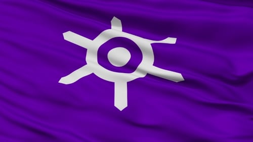 Waving Tokyo Metropolis Emblem Flag Animation