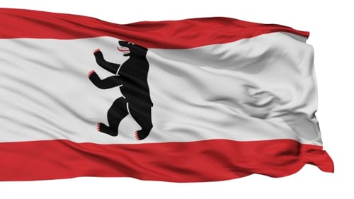 Waving Berlin Flag of Germany Animation