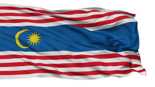 Realistic Waving Flag of Malaysia with Alpha Channel
