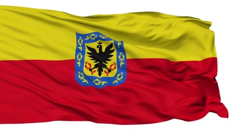 Bogota Colombia City Flag Waving Seamless Loop Alpha Channel