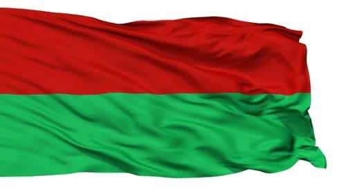 Waving Red and Green Flag Seamless Loop Animation