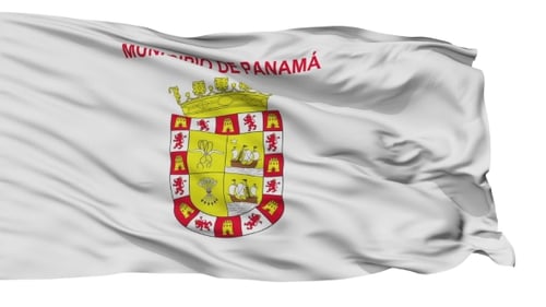 Panama City Municipal Flag Waving Animation