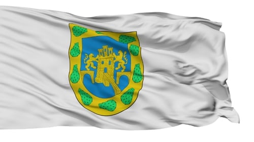 Aguascalientes Mexico Flag Waving with Alpha Channel Seamless Loop