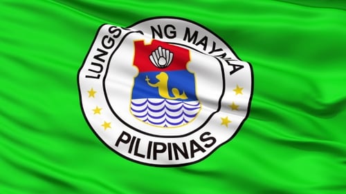 Flag of Manila City Waving Loop Animation