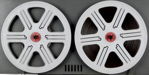 Analog Reel-to-Reel Tape Recorder in Operation