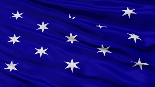 Animated Waving Blue Fabric with White Stars Background