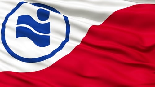 Waving Flag Animation with Abstract Corporate Logo