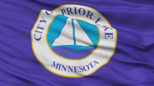 Waving Flag of City of Prior Lake Minnesota Seal