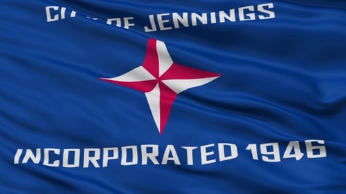 City of Jennings Official Flag Realistic Waving Animation
