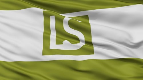 Realistic Waving Flag Displaying Customizable Logo
