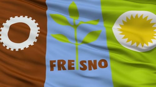 Fresno City Flag Waving Loop Animation