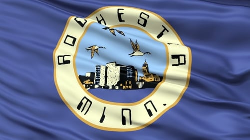 Seamless Loop of Rochester Minnesota City Flag Waving