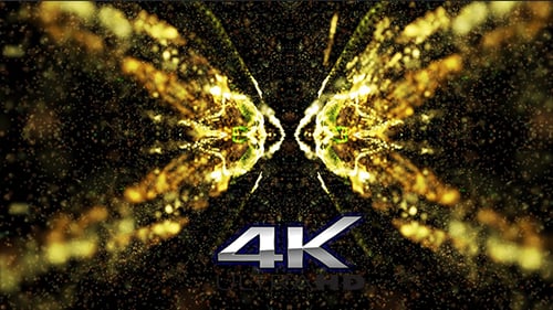 Shimmering Golden Particle Energy Abstract Motion Background