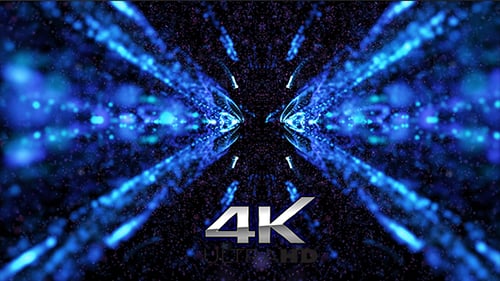 Dynamic Blue Particle Light Tunnel Loop Background