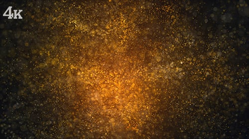 Golden Shimmering Dust Particles Motion Graphic Background Loop