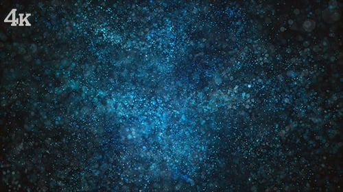 Blaue Partikel und Bokehs-Hintergrund