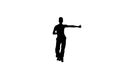 Élément de danse du programme de salsa, silhouette sur fond blanc