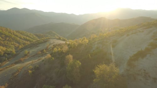 Nature Landscape on the Sunset from Aerial