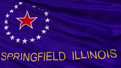 Springfield Illinois City Flag Realistic Waving Loop