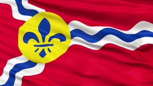 St. Louis City Flag Waving Seamless Loop Animation