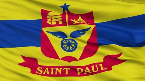 Saint Paul Minnesota City Flag Waving Seamless Animation