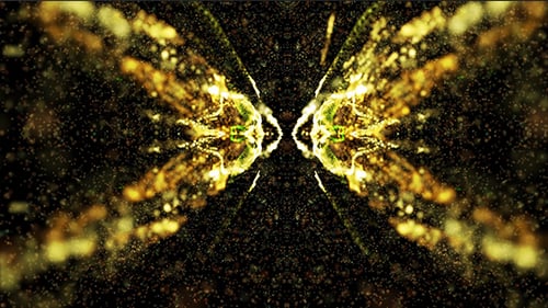 Abstract Golden Particle Bursting Background Animation