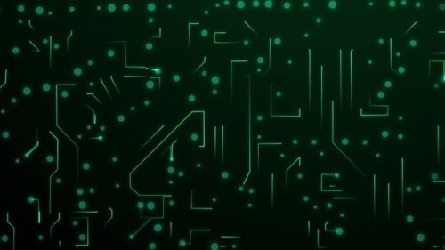 Animated Glowing Circuit Board Network Tech Background