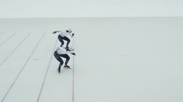 Speed Skaters Racing in Ice Rink, Sports Stock Footage ft. athletes ...