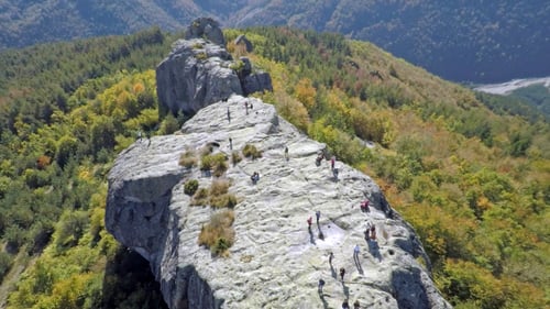 Vue aérienne du plateau de Belintash en Bulgarie