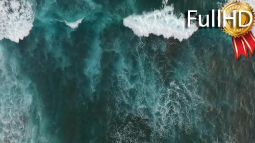 Top View of the Giant Waves, Foaming and