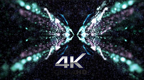 Epic Green Kaleido Particles Background