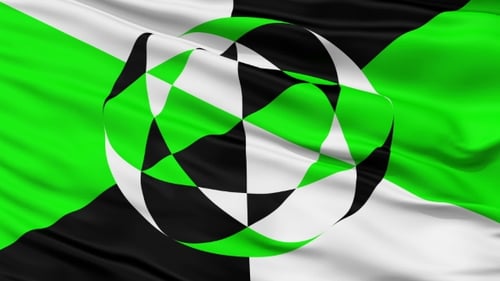 Abstract Wavy Flag Background with Ball