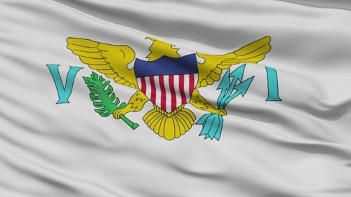 Waving National Flag of the United States Virgin Islands