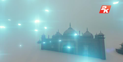 Ramadan Kareem Glowing Calligraphy Opener with Mosque and Particles