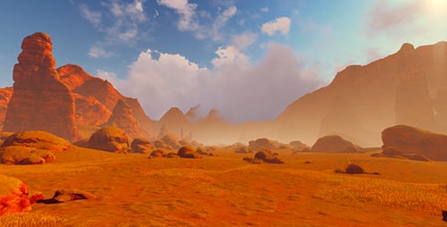 Seamless Loop of a Sunny Desert Mountain Landscape