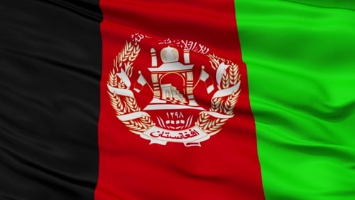 Animated Waving Flag of Afghanistan with National Emblem