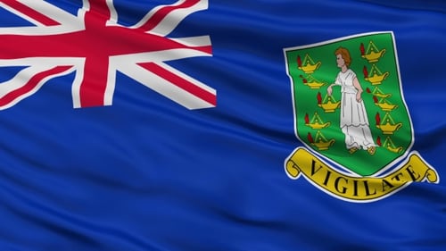 British Virgin Islands National Flag Waving Realistic Loop Animation