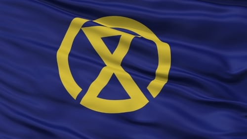 Extinction Rebellion Flag Waving Loop