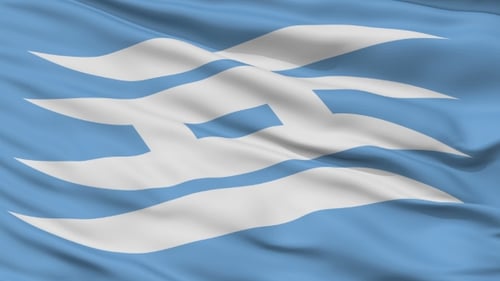 Animated Realistic Flag with Abstract Wavy Pattern